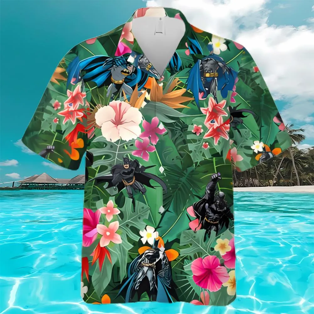 Batman Superheroes Flowers Green Tropical…
