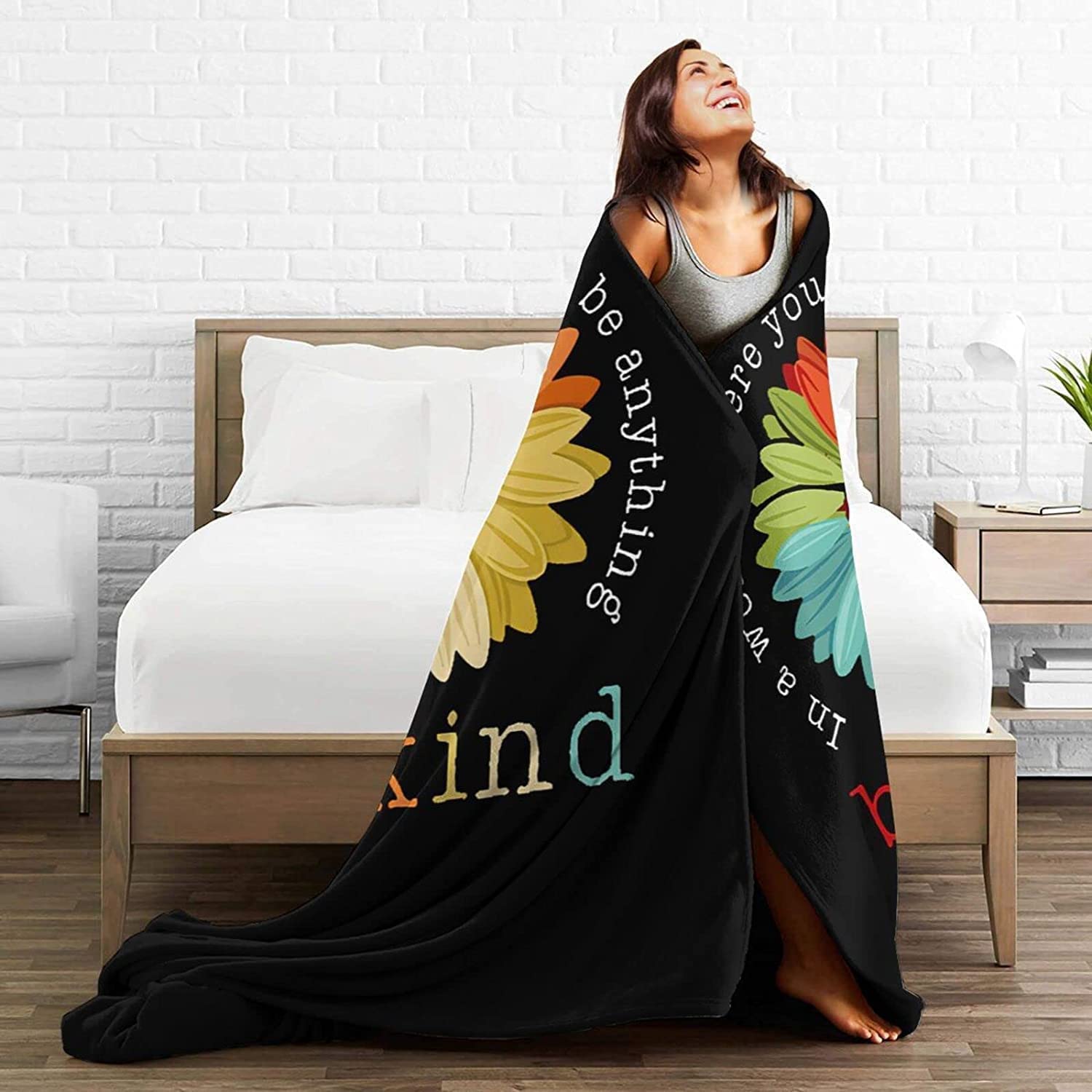 Be Kind Bed Blanket Soft Flannel Fleece Blanket For Lgbt, Bekind Flower Blankets For Gay Friend, Lesbian Black Pride Blanket Be Kind Bed Blanket Soft Flannel Fleece Blanket For Lgbt, Bekind Flower Blankets For Gay Friend, Lesbian Black Pride Blanket