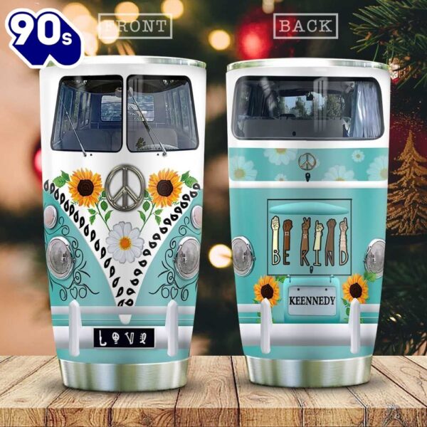 Be Kind Hippie Van Personalized Tumbler