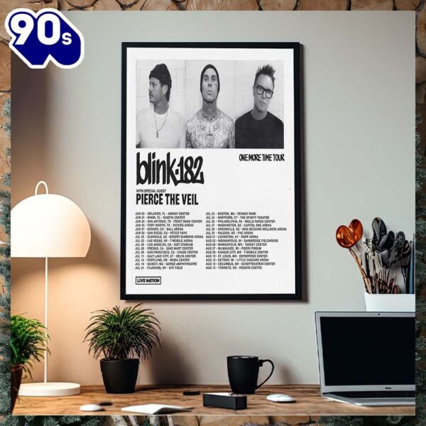 Blink 182 One More Time Tour 2024 List Home Decor Poster Canvas