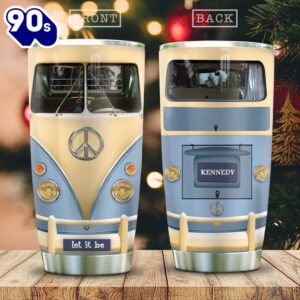 Blue Retro Hippie Van Personalized…