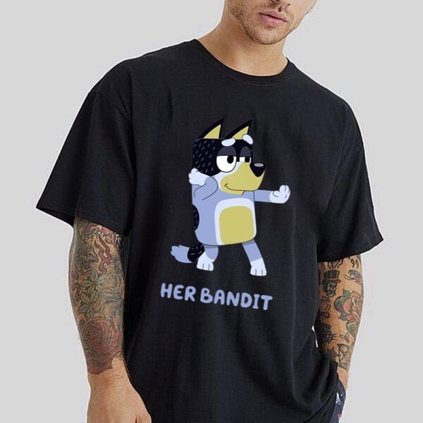 Bluey Family Her Bandit His Chilli Valentine Couple Matching T-Shirt