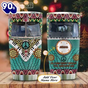 Boho Pattern Cartoon Hippie Van…