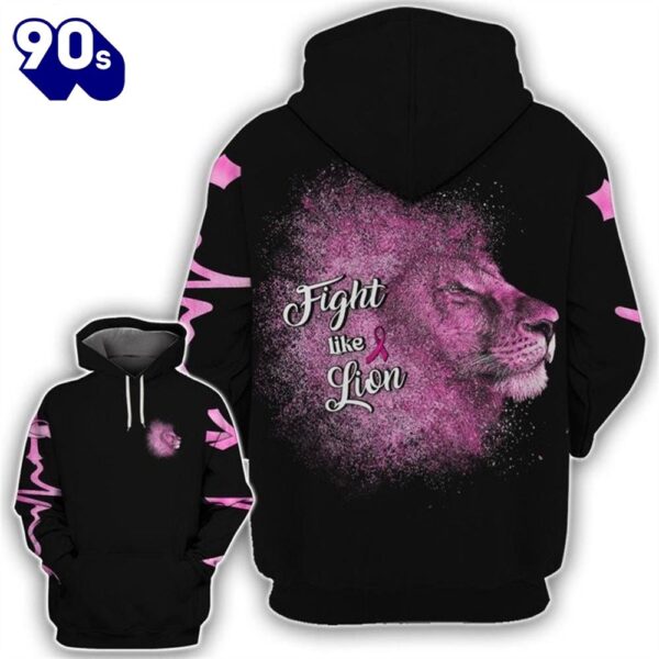 Breast Cancer Awareness 3D All Over Print Shirts Pink Ribbon Fight Like Lion