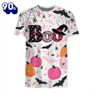 Breast Cancer Boo Pumpkin Halloween…