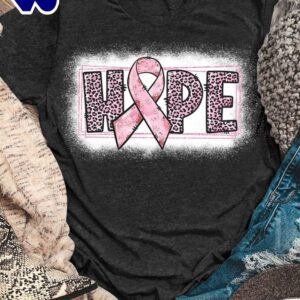 Breast Cancer HOPE Leopard Bleached Style – Breast Cancer Awareness Shirt