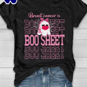 Breast Cancer Is Boo Sheet Cute Ghost- Breast Cancer Awareness Shirt