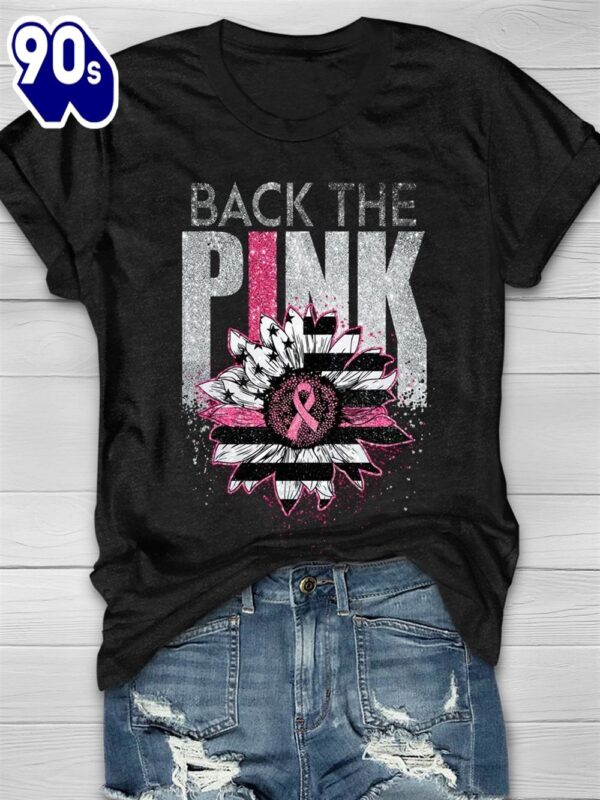 Breast Cancer Sunflower Back The Pink – Breast Cancer Awareness Shirt