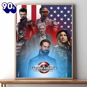 Captain America Brave New World 2024 Movie Poster Canvas Wall Art