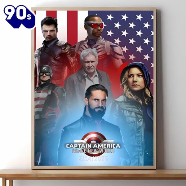 Captain America Brave New World 2024 Movie Poster Canvas Wall Art