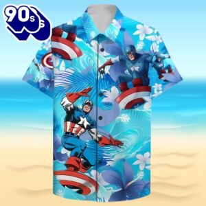 Captain America Surfing Trending Hawaiian…