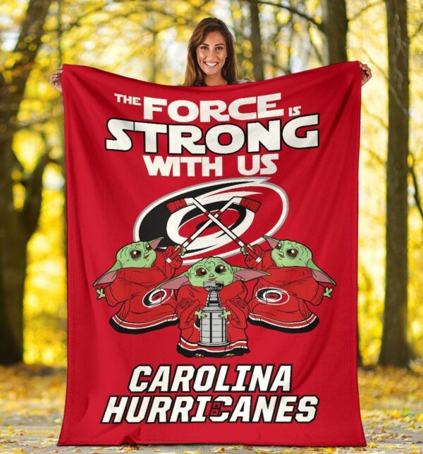 Carolina Hurricanes Fleece Blanket Baby Yoda The Force Is Strong