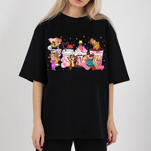 Chip And Dale Valentine’s Day Shirts Disney Double Troble Shirts Disney Chip N Dale Coffee Cup Shirts