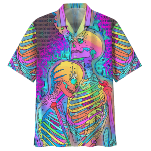 Couple Human Skulll Hippie Hawaiian…