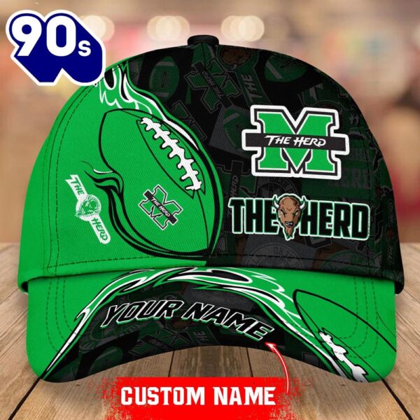 Custom Marshall Thundering Herd Unisex Adults Adjustable Snapback Sportswear  NCAA Cap