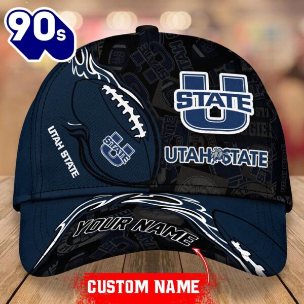 Custom Utah State Aggies Unisex Adults Adjustable Snapback Sportswear  NCAA Cap