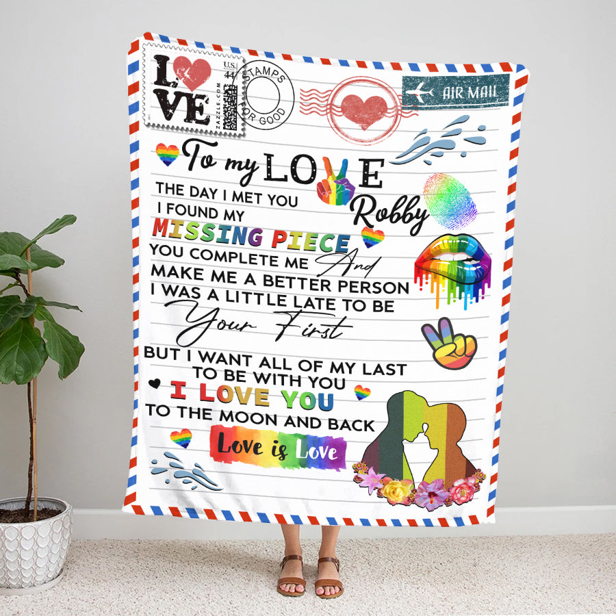 Custom With Name Love Has No Gender Lgbt Pride Love Win Blankets To My Love Lgbtq Blanket For Him Her Custom With Name Love Has No Gender Lgbt Pride Love Win Blankets To My Love Lgbtq Blanket For Him Her