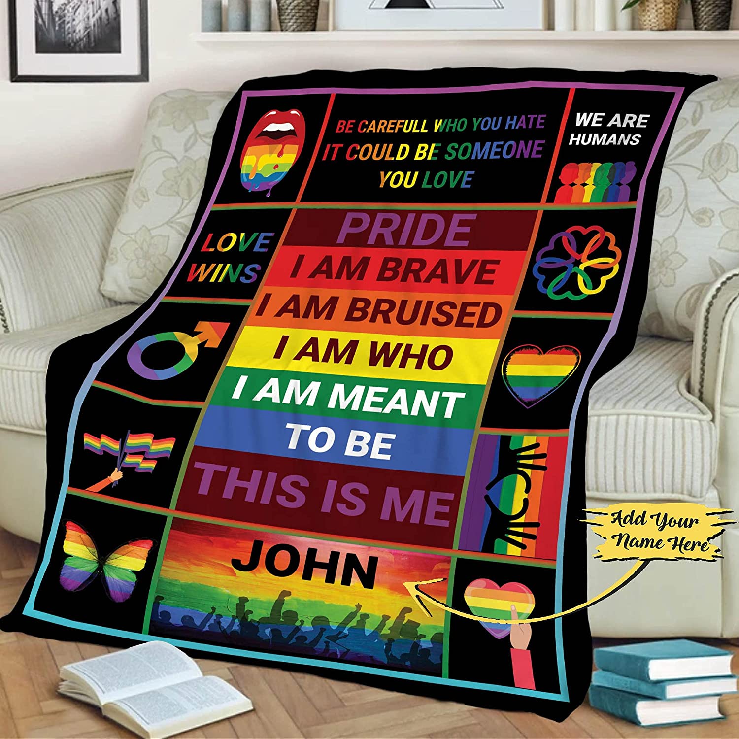 Customized Pride Blanket With Name Love Wins Blankets For Lesbian Gay Man Blanket Customized Pride Blanket With Name Love Wins Blankets For Lesbian Gay Man Blanket