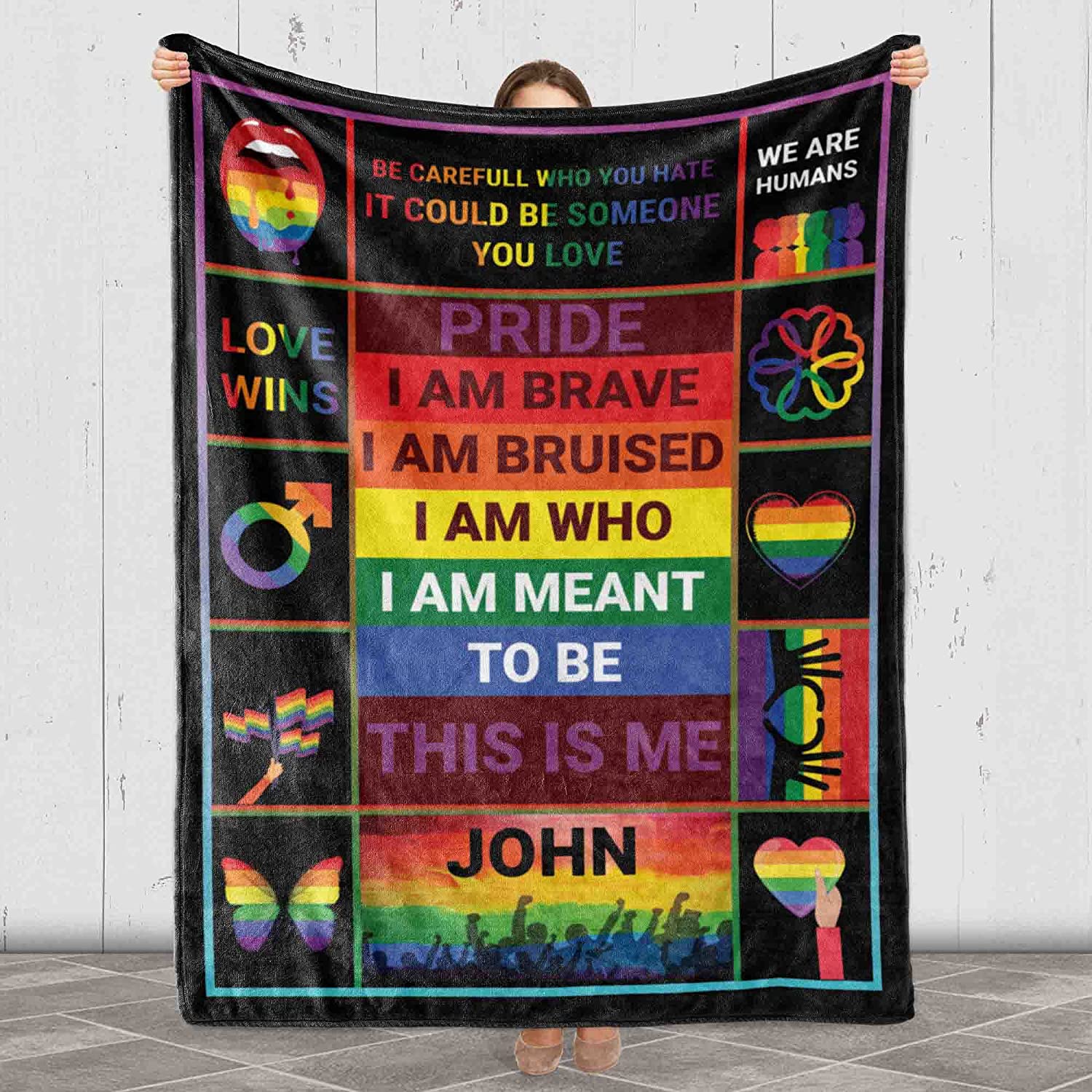 Customized Pride Blanket With Name Love Wins Blankets For Lesbian Gay Man Blanket Customized Pride Blanket With Name Love Wins Blankets For Lesbian Gay Man Blanket