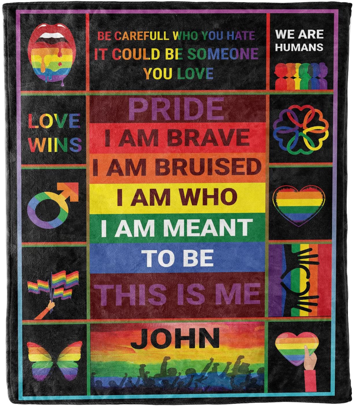Customized Pride Blanket With Name Love Wins Blankets For Lesbian Gay Man Blanket Customized Pride Blanket With Name Love Wins Blankets For Lesbian Gay Man Blanket
