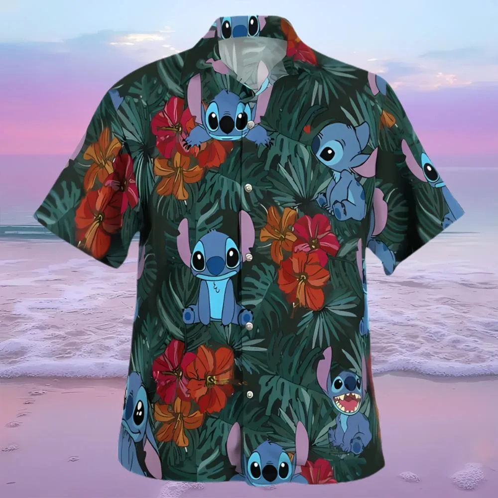 Cute Disney Stitch Hawaiian Shirt…