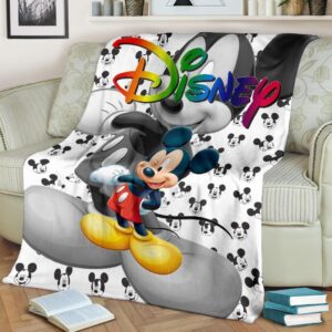 Cute Mickey Fleece Blanket For Bedding Decor Fans 1