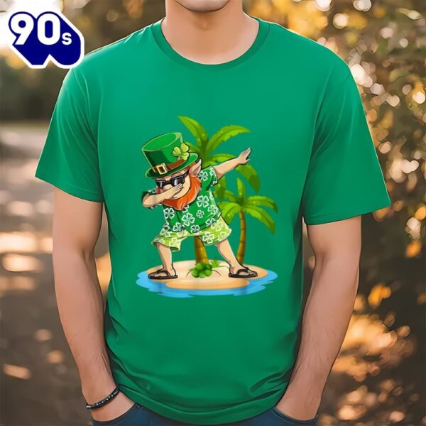 Dabbing Leprechaun Happy St Patricks Day Aloha Hawaii T-Shirt