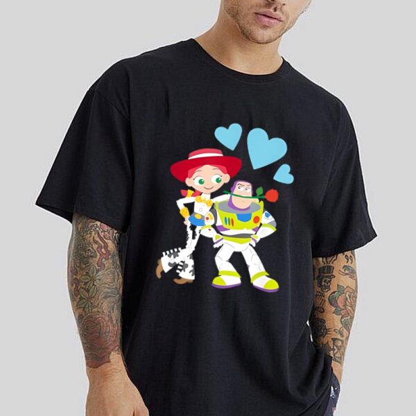 Disney And Pixar’s Toy Story Buzz And Jessie Valentine’s Day T- Shirt