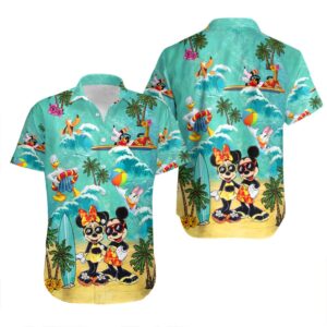 Disney Hawaiian Shirt Summer Beach…