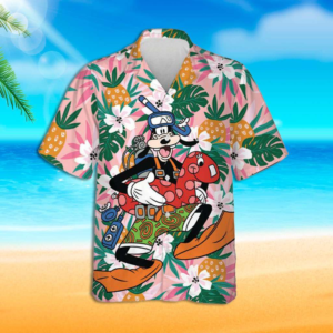 Disney Hawaiian Shirt Summer Beach…