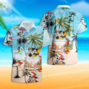 Disney Hawaiian Shirt Summer Beach…
