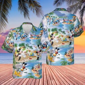 Disney Hawaiian Shirt Summer Beach…