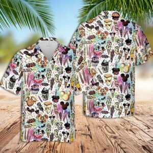 Disney Hawaiian Shirt Summer Beach…