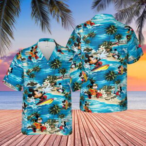 Disney Hawaiian Shirt Summer Beach…