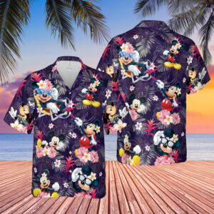 Disney Hawaiian Shirt Summer Beach…