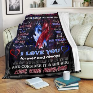 Valentine Day Dragon To My Wife Dragon Style Fleece Throw Blanket