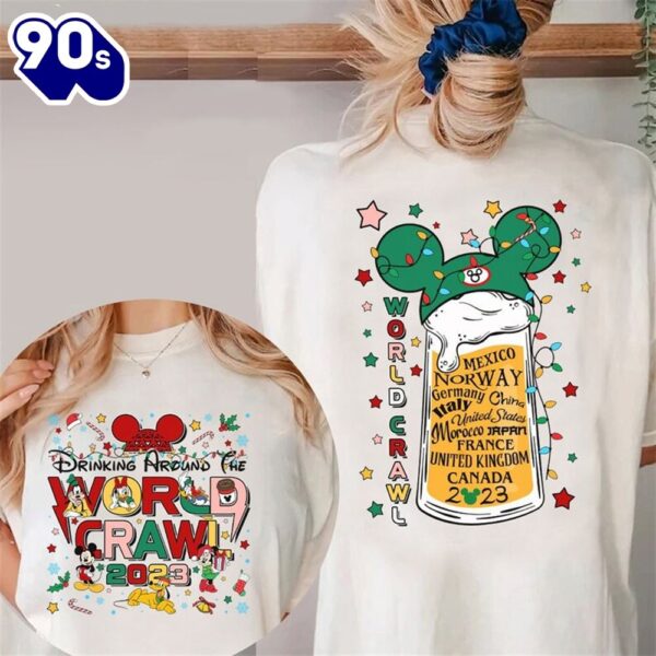 Drinking Around The World Crawl Christmas Shirt