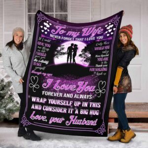 Valentine Day Family To My Wife Lover Fleece Throw Blanket