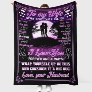 Valentine Day Family To My Wife Lover Fleece Throw Blanket 1 Family To My Wife Lover Fleece Throw Blanket Weighted Blanket To Sleep Valentines Day Gift Ideas 3