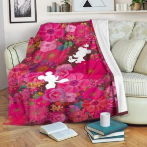 Floral Mickey And Minnie Fleece Blanket For Bedding Decor Fans 1