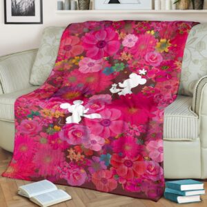 Floral Mickey And Minnie Fleece Blanket For Bedding Decor Fans 1 Floral Mickey And Minnie Fleece Blanket For Bedding Decor Fans 2