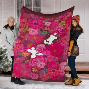 Floral Mickey And Minnie Fleece Blanket For Bedding Decor Fans 3 Floral Mickey And Minnie Fleece Blanket For Bedding Decor Fans 6