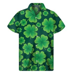 Four Leaf Clover St Patricks Day Hawaiian Shirt 1