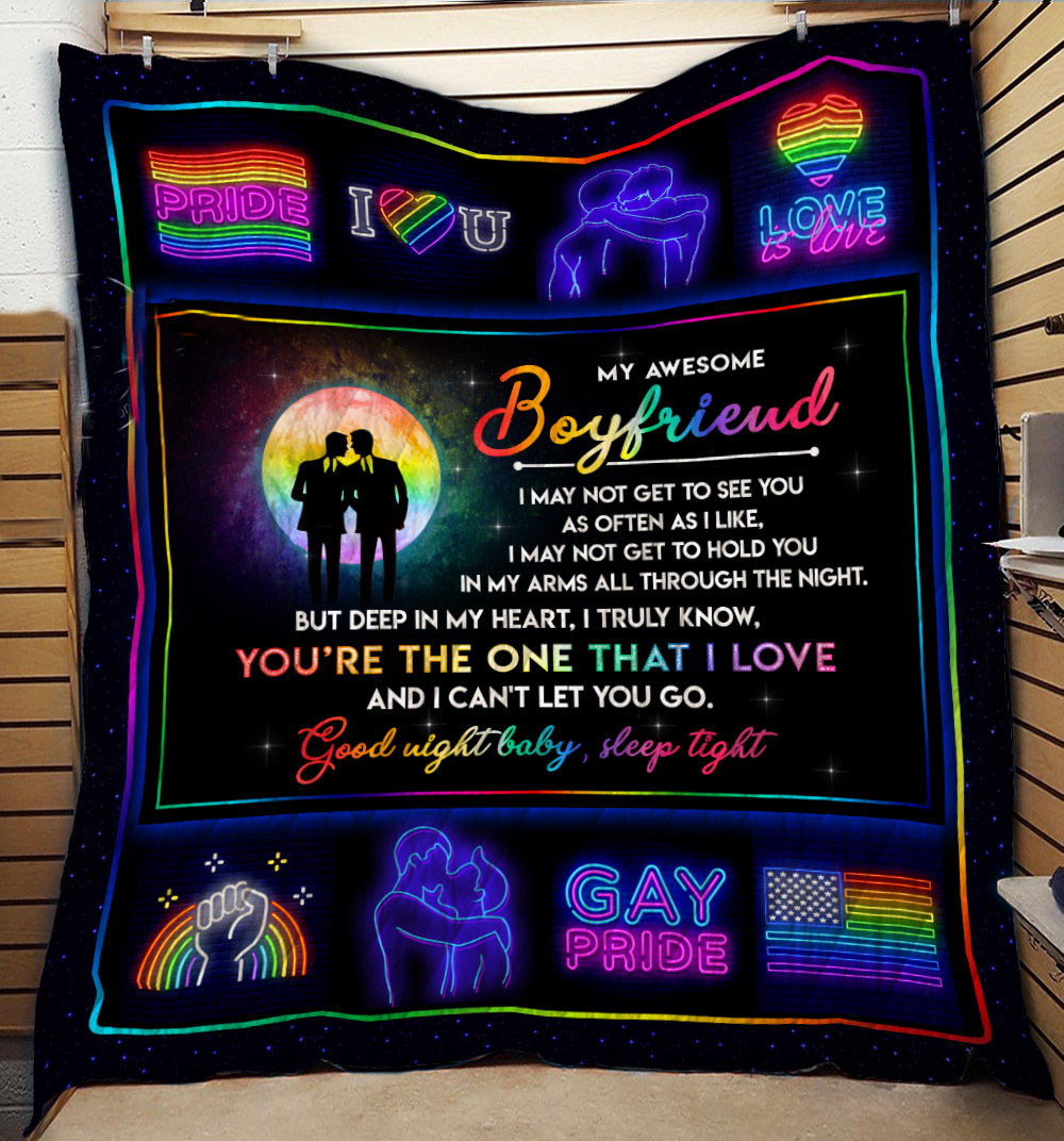 Gay Pride Awesome Boyfriend Blanket For Gaymer, Love Is Love Blanket Present Couple Gay Gay Pride Awesome Boyfriend Blanket For Gaymer, Love Is Love Blanket Present Couple Gay