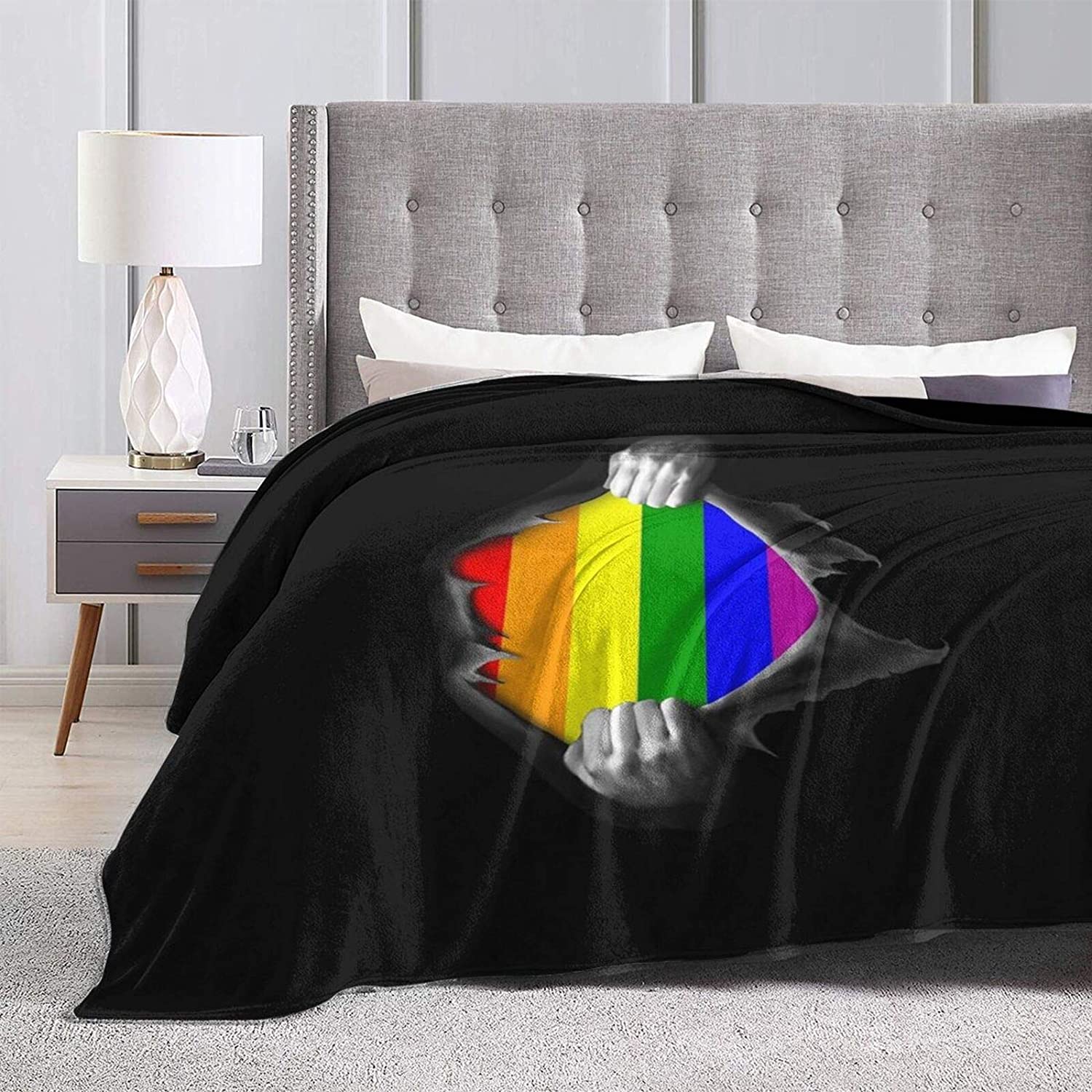 Gay Pride Rainbow Lgbt Flannel Sherpa Throw Soft Plush Flannel Blanket Throws For Bed Couch Sofa Gay Pride Rainbow Lgbt Flannel Sherpa Throw Soft Plush Flannel Blanket Throws For Bed Couch Sofa