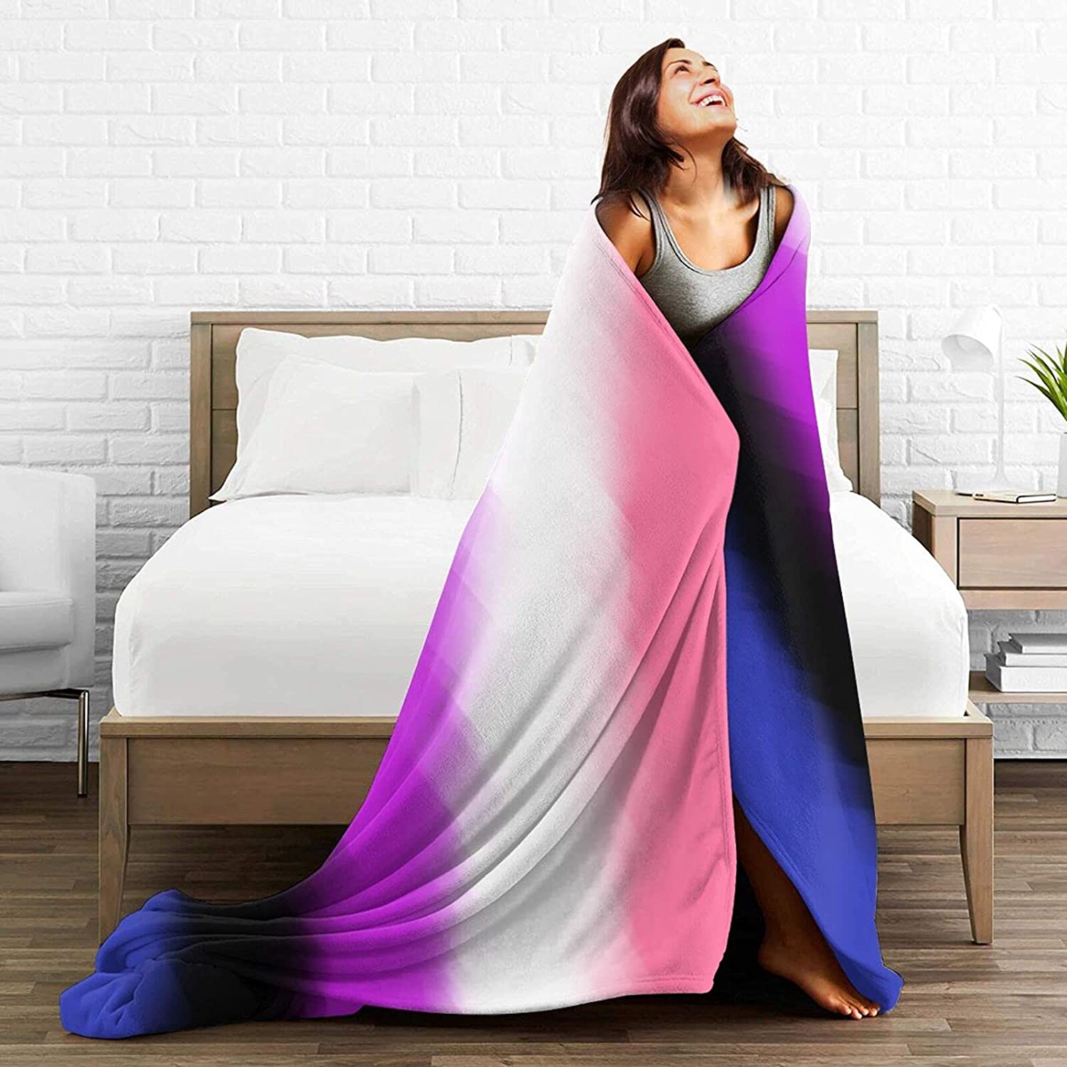 Genderfluid Pride Flannel Fleece Throw Blankets For Bed Sofa Living Room Soft Blanket Genderfluid Pride Flannel Fleece Throw Blankets For Bed Sofa Living Room Soft Blanket