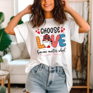 Gnome Valentine’s Day T-Shirt Design Graphic Valentines Gnomes