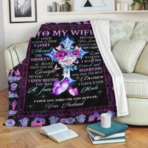 Valentine Day God To My Wife I Knew Fleece Throw Blanket