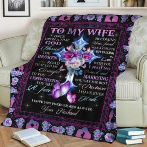 God To My Wife I Knew Fleece Throw Blanket Weighted Blanket To Sleep Valentines Day Gift Ideas 3