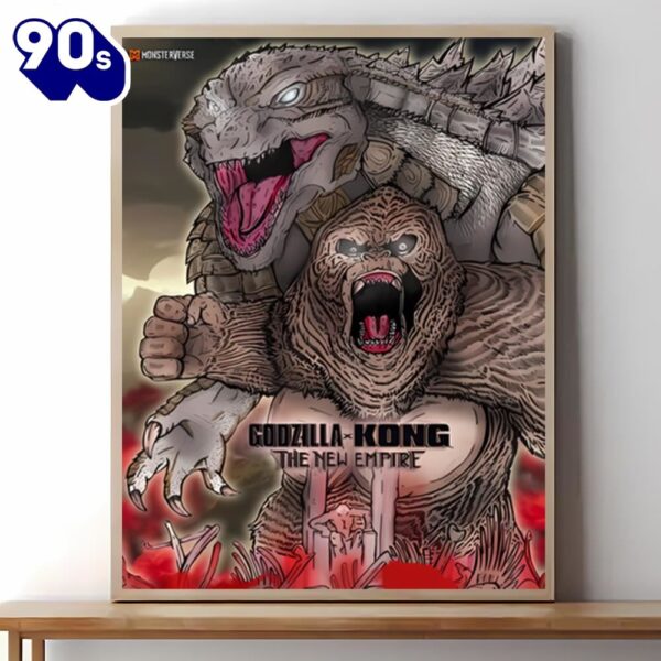 Godzilla X Kong The New Empire 2024 Movie Poster Canvas Wall Art